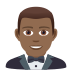 🤵🏾‍♂️ man in tuxedo: medium-dark skin tone display on JoyPixels